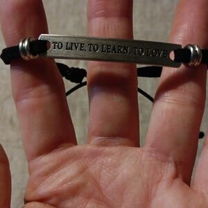 To Live, To Learn, To Love Adjustable Bracelet